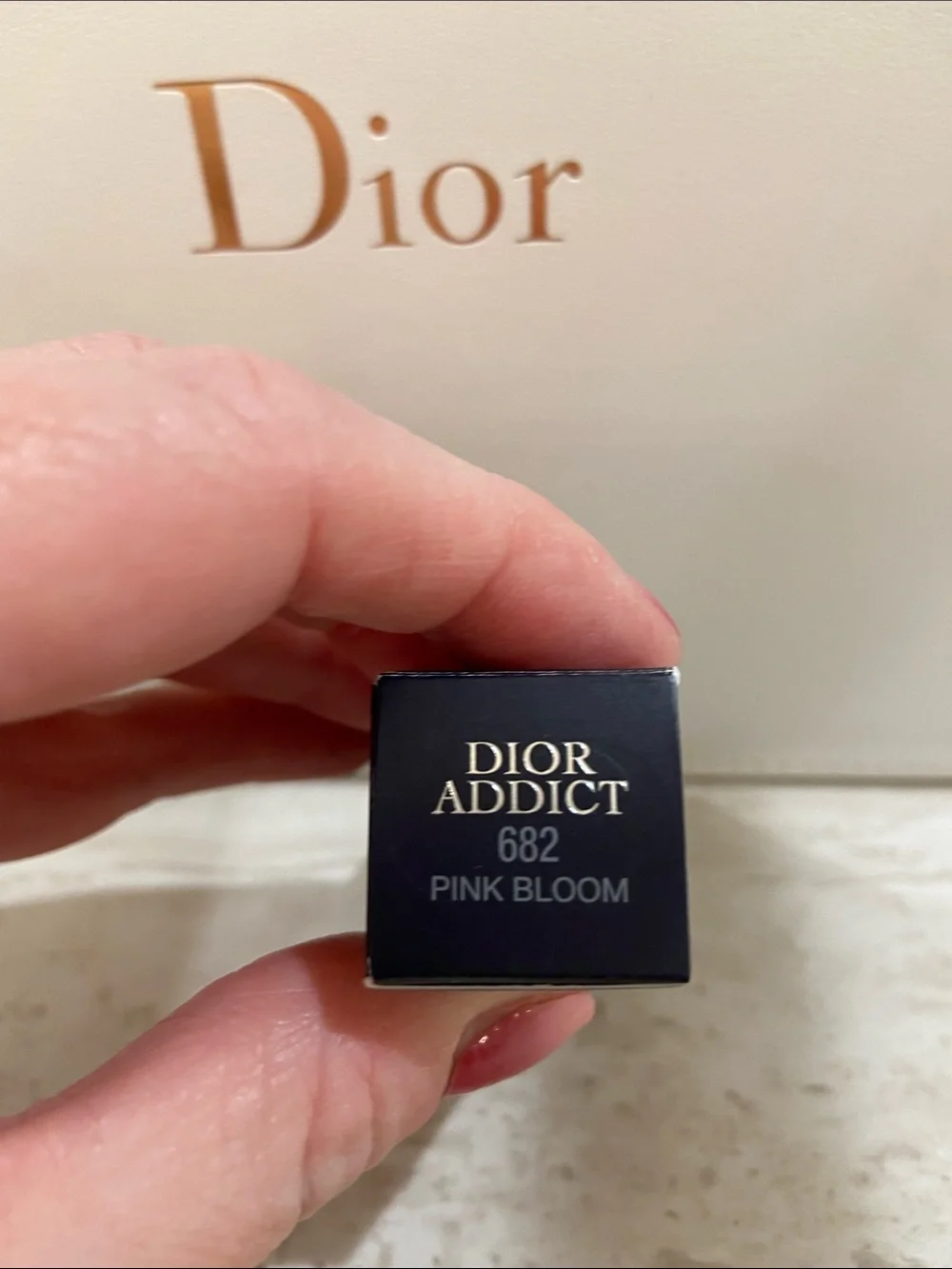 Dior Addict Shine Lipstick 682 Pink Bloom- Black & Silver Accents